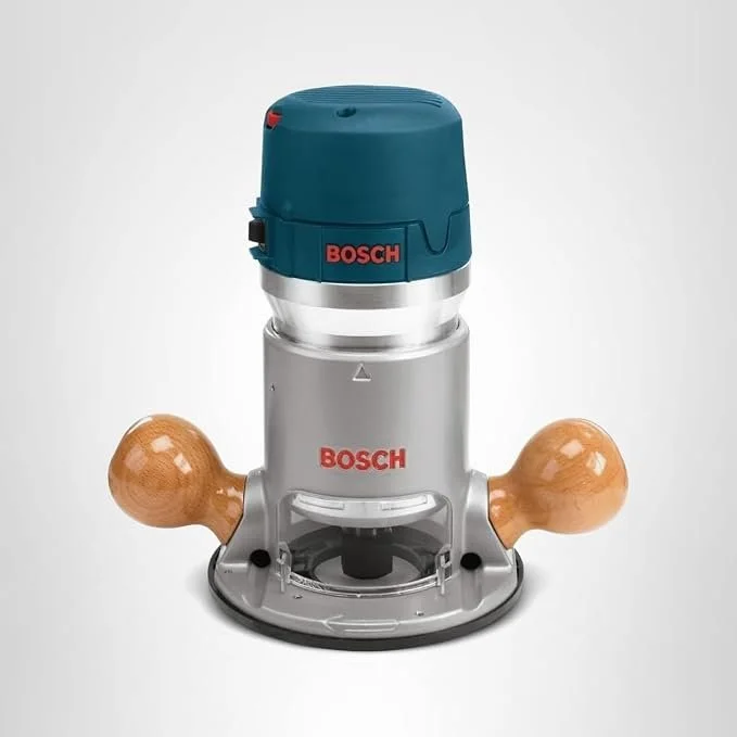 BOSCH 1617EVS 2.25 HP Electronic Fixed Base Woodworking Router with hardwood handles and microfine depth adjustment on sale at Amazon