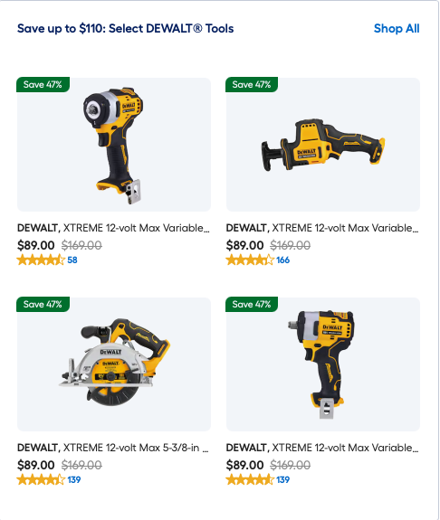 DeWALT XTREME 12 volt brushless power tools deal
