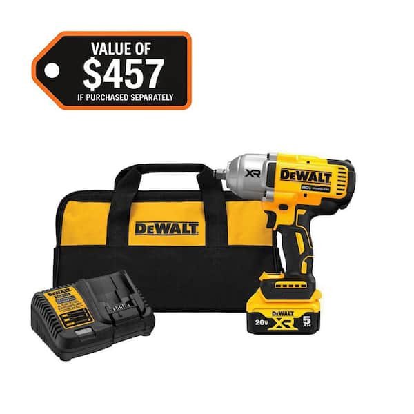 DeWalt 20V MAX cordless 1/2 inch impact wrench kit on sale at Home Depot for $269