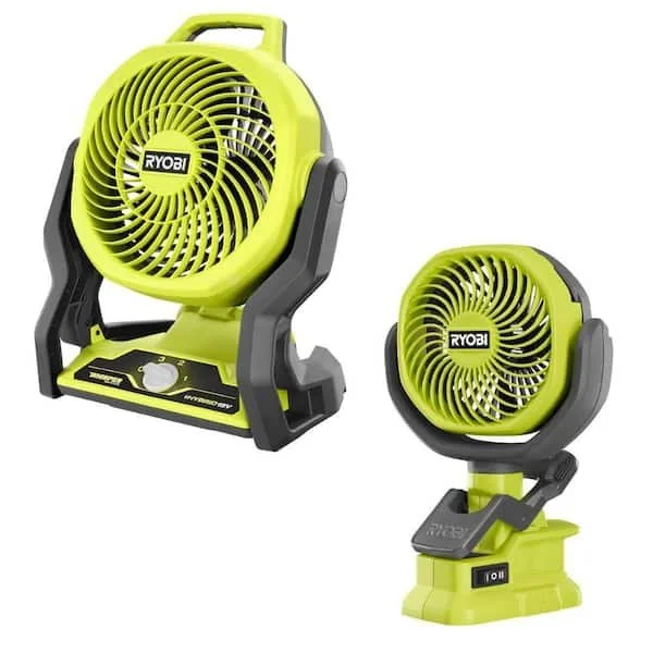 RYOBI ONE+ 18V hybrid Whisper Series 7 1/2 in. fan and 4 in. clamp fan bundle on sale for $53.97 during a today only 40% off deal at Home Depot