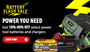 Professional grade power tool batteries and chargers on sale at Acme Tools including Milwaukee, Bosch, DEWALT, and EGO lithium ion battery packs
