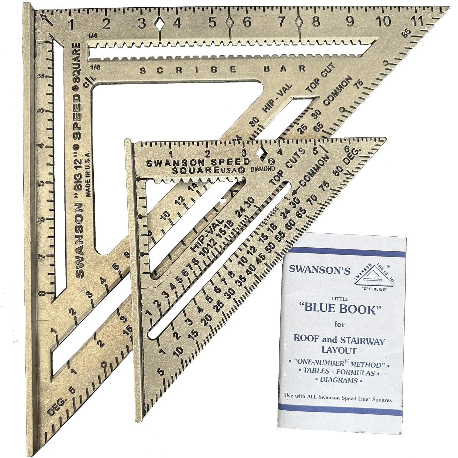 Swanson heavy gauge billet aluminum alloy seven inch and twelve inch big twelve speed square value pack layout tools