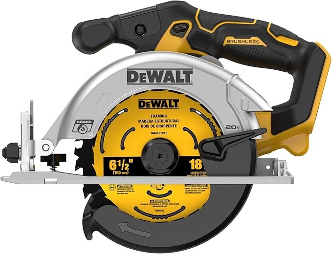 DeWALT 20V MAX brushless 6 1/2 in cordless circular saw DCS565B bare tool at lowest price ever on Amazon, 23% off at $119