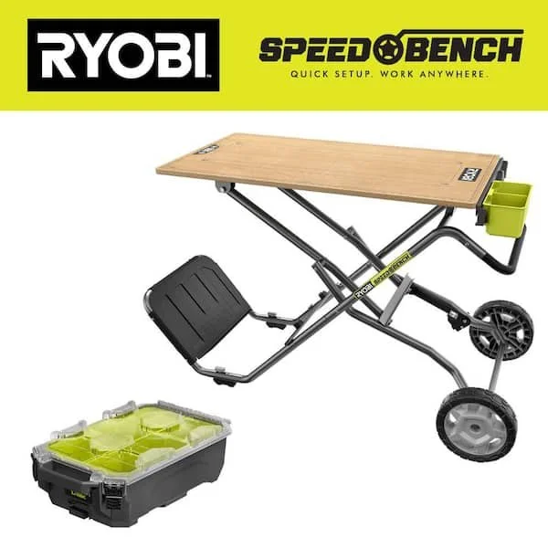 RYOBI SPEED BENCH Mobile Workstation with LINK Small Parts Organizer Deal