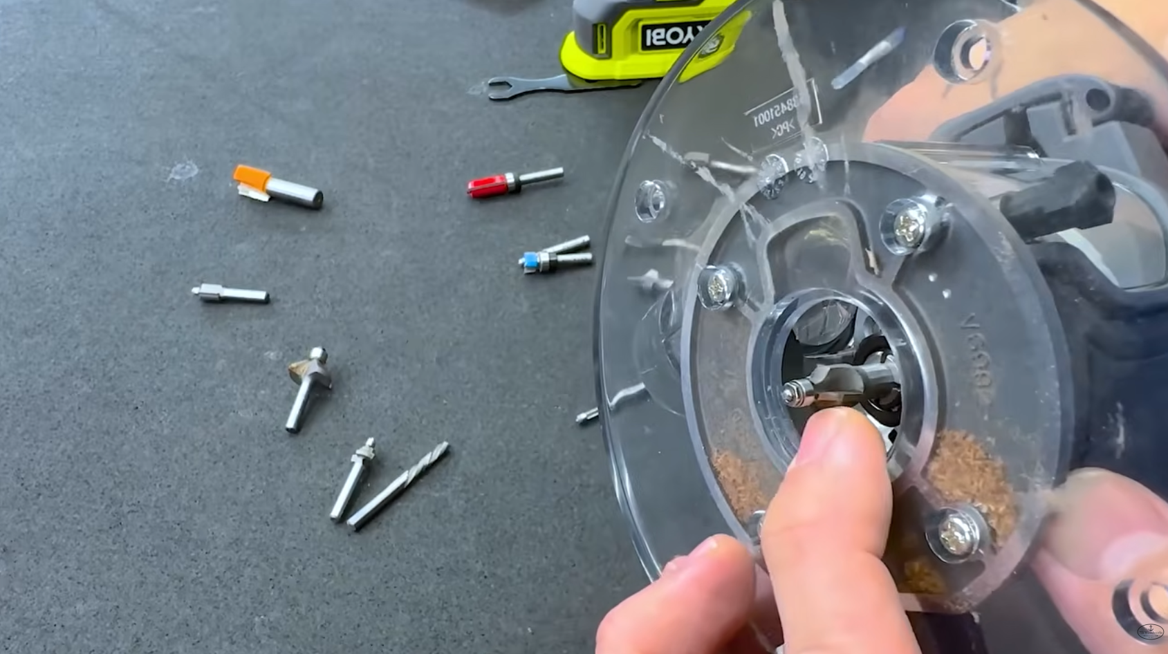 router and router bits. router bits on a router