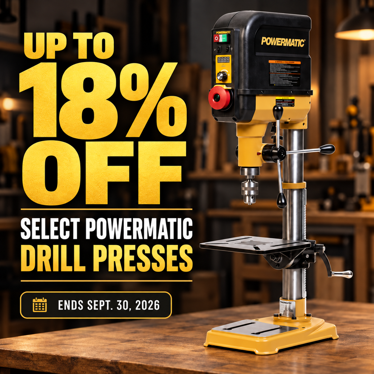 Up To 18% Off Powermatic Drill Press Deal Limited Time