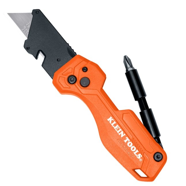 Klein Tools folding utility knife with removable 1/4 inch nut driver and Phillips bit on sale for $14.98 today only