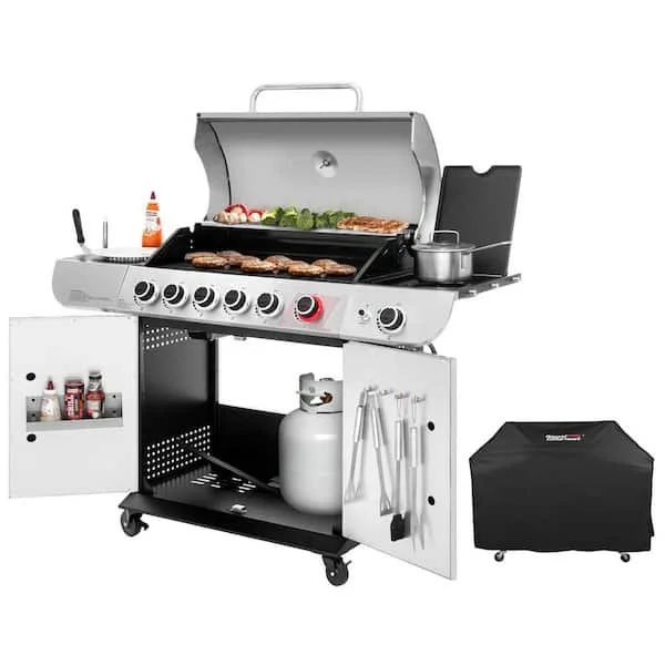 Outdoor grill, patio lighting, and outdoor rug on sale for up to 35% off today only at The Home Depot