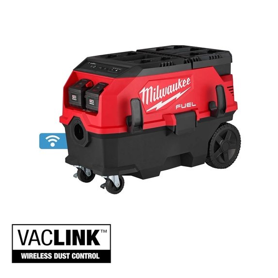 Milwaukee M18 FUEL 9 gallon dual battery wet dry dust extractor vac kit 0888-22HD with PACKOUT compatibility, VACLINK remote, and HD12.0 batteries on sale at Ohio Power Tool