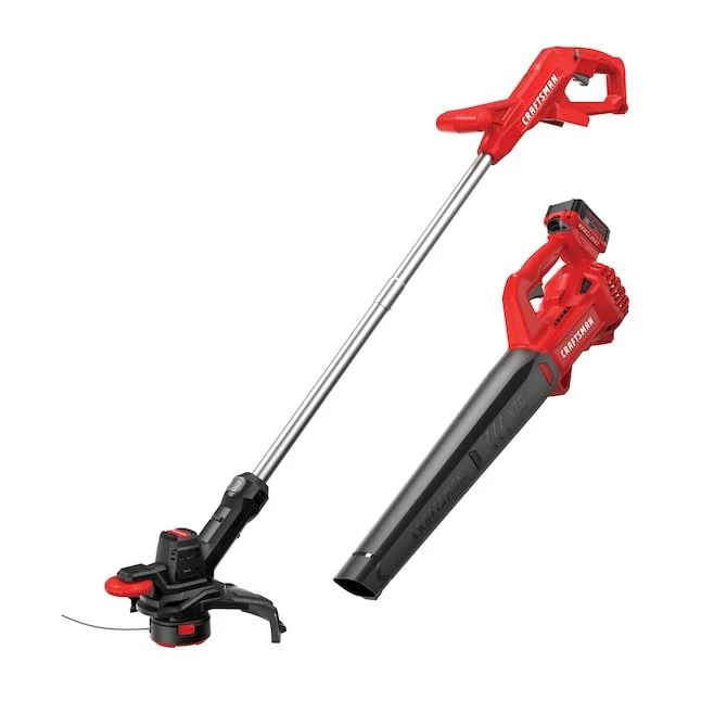 CRAFTSMAN V20 20 Volt Max Cordless String Trimmer and Leaf Blower Combo Kit with 4.0Ah battery and charger on sale at Lowes for $99