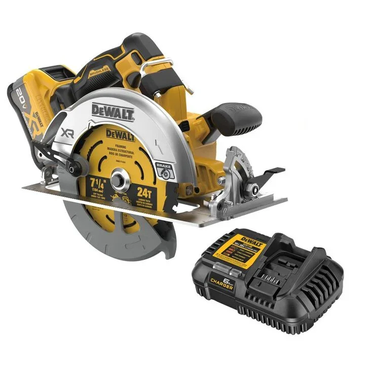 DEWALT 20V MAX XR 7 1/4 inch brushless cordless circular saw kit with XR POWERPACK battery on sale for $299, $180 off the $479 regular price