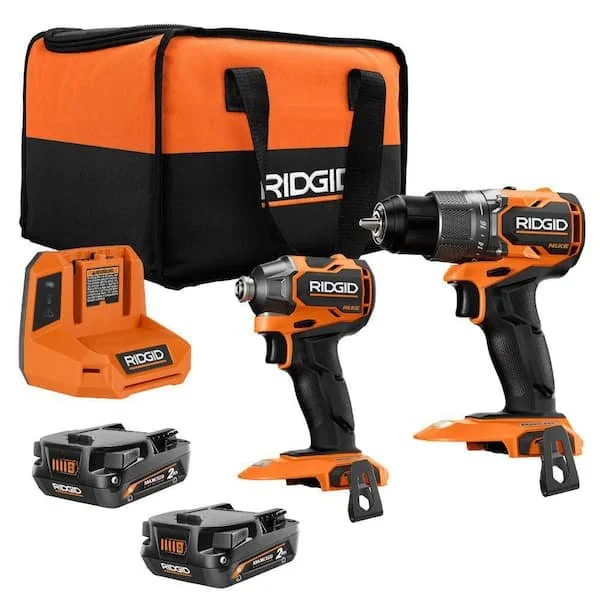 RIDGID 18V NUKE SubCompact Brushless 2 Tool Combo Kit model RNKSCK201 with batteries and charger