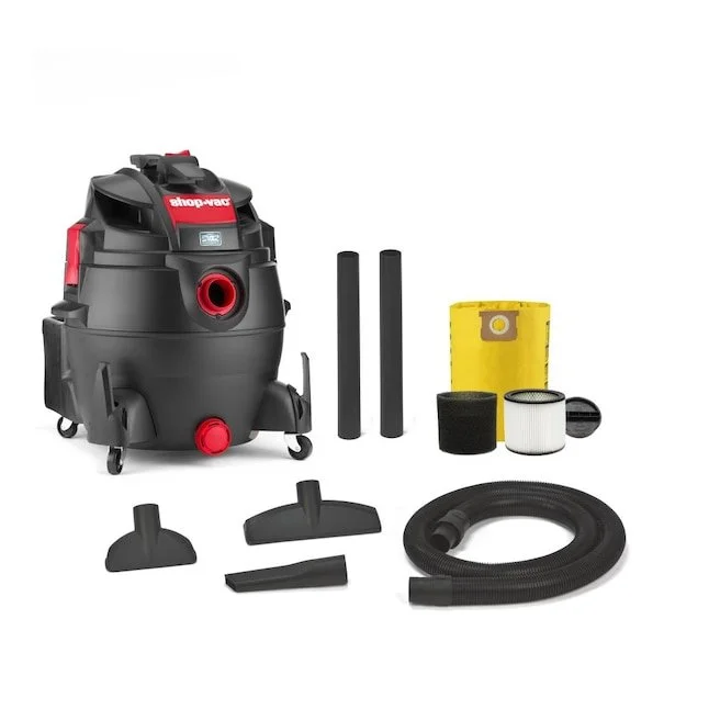 16 Gallon Shop Vac wet dry vacuum cleaner with included accessories on display for the today only discount deal