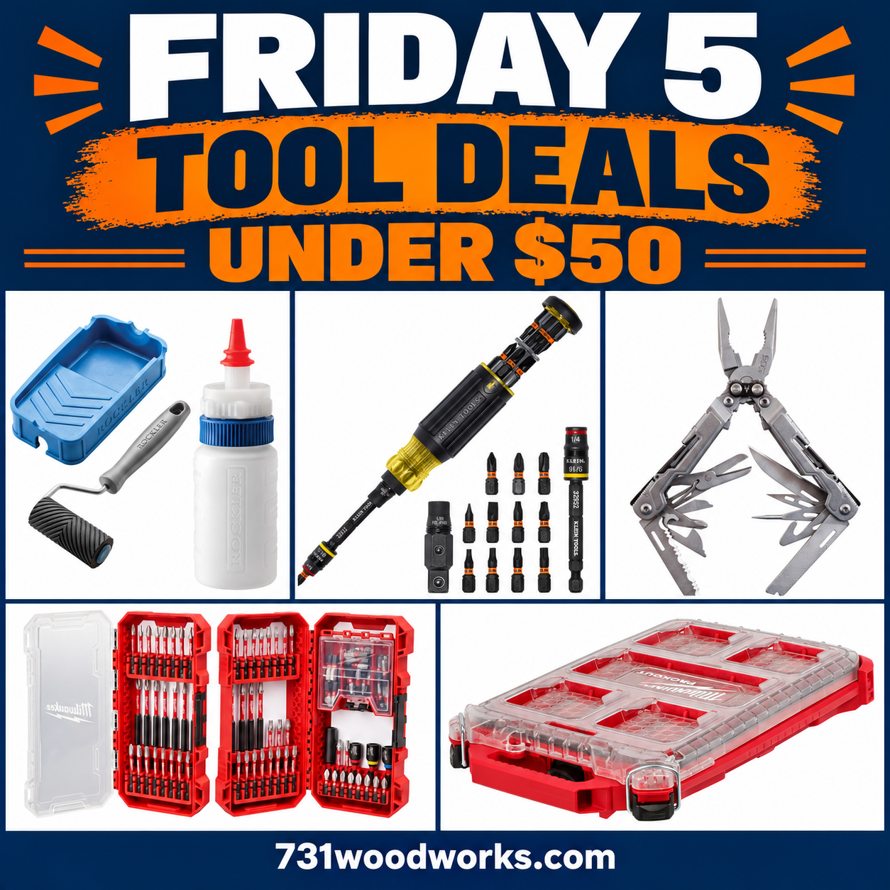 Friday 5 tool deals under $50 with Milwaukee SHOCKWAVE bits, Klein KNECT screwdriver, and SOG multi tool