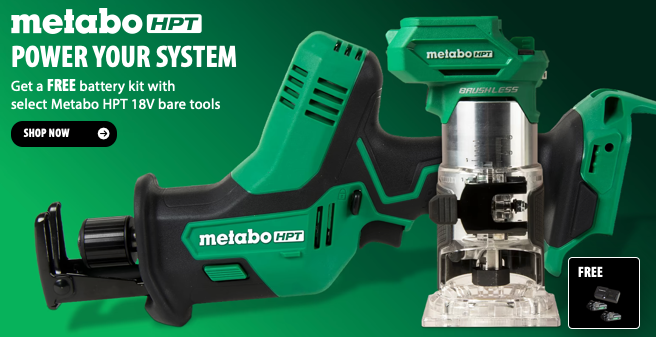 Metabo HPT 18V 2Ah lithium ion battery kit free with select Metabo HPT 18V bare tool purchase at Acme Tools