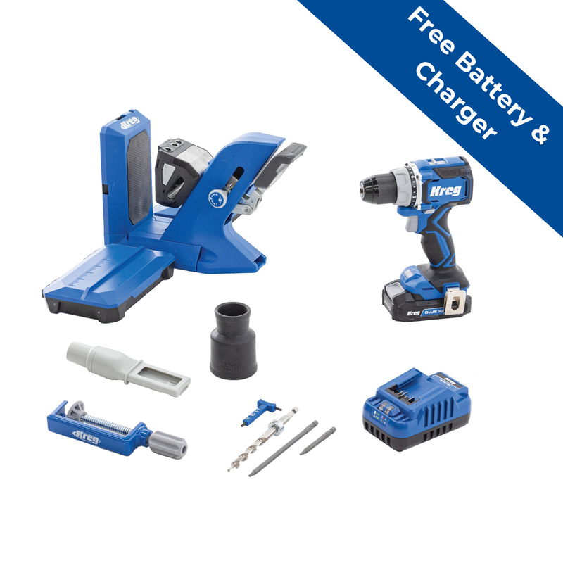 Kreg 720PRO Pocket Hole Jig with 20V Ionic Drive 1/2 inch Compact Drill project kit