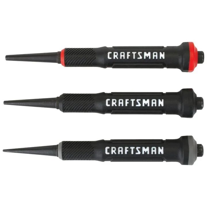 CRAFTSMAN 3 piece nail set with color coded bi material grips on sale for $7.99, 27% off