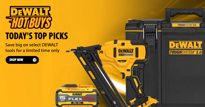 DEWALT power tools flash sale at Acme Tools with limited time hot buy pricing ending July 20, 2026.