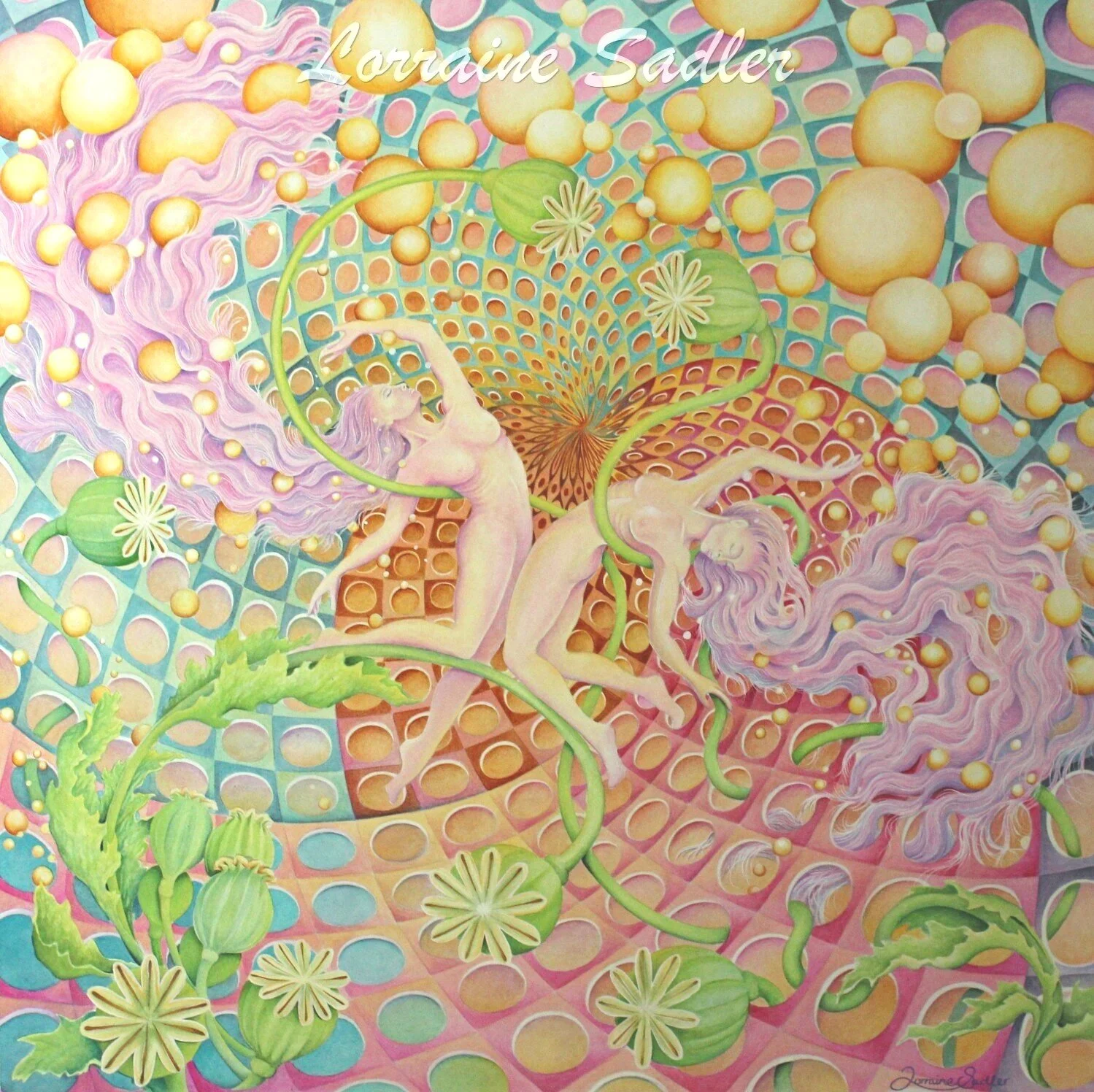 Astral Osmosis (24x24") £1,990 - watercolor & gouache