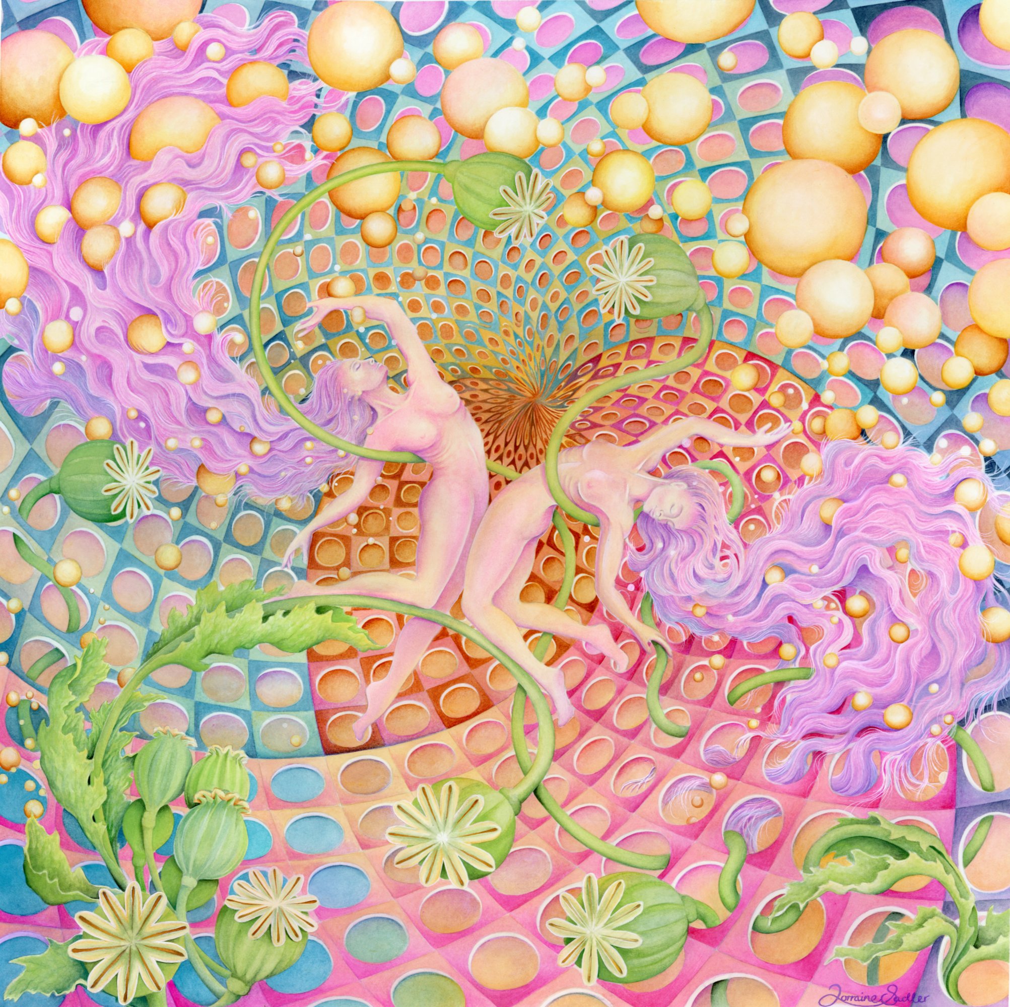 Astral Osmosis (24x24") £1800, Watercolour &amp; Gouache