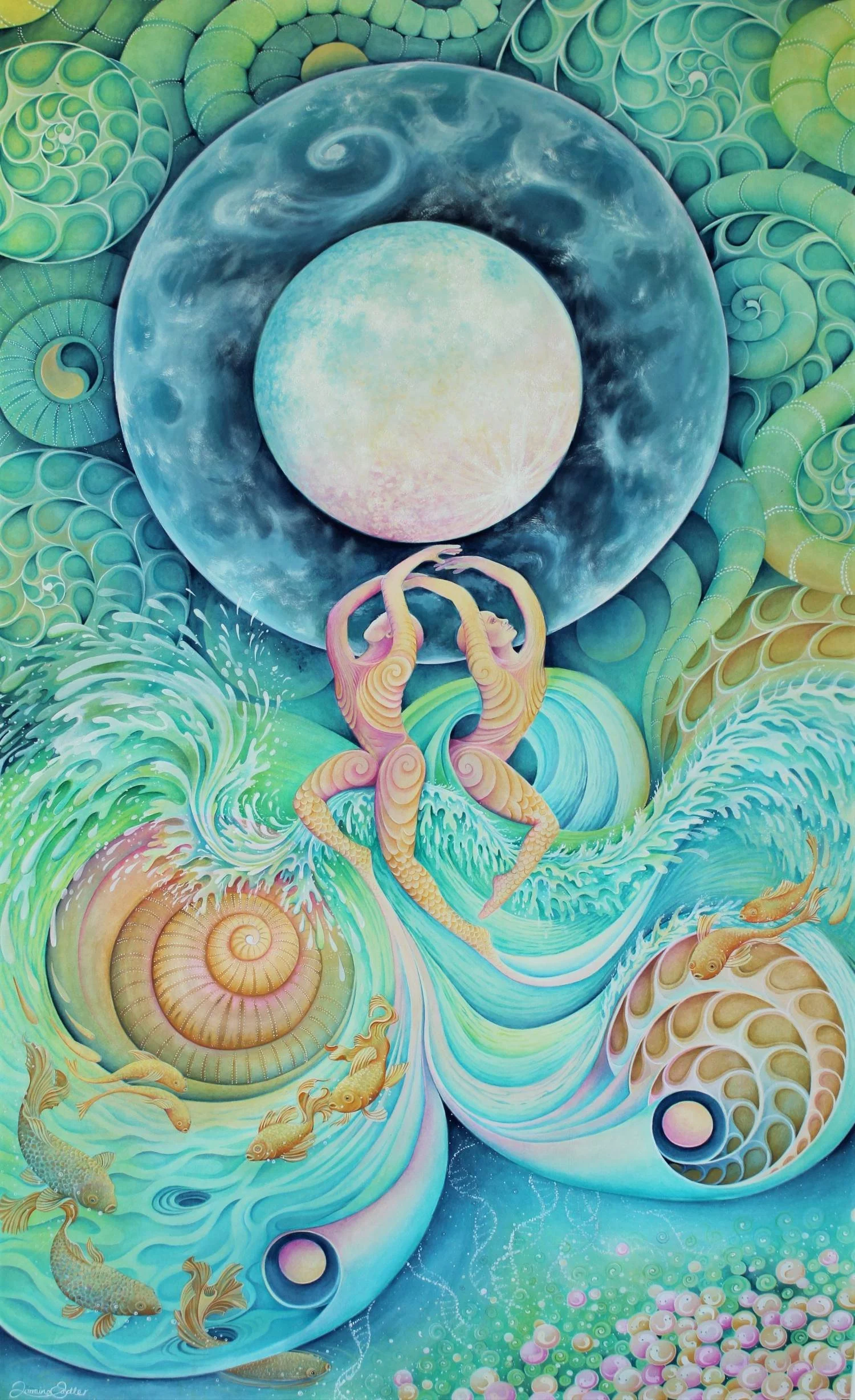 Origins (24x39") £3,450 - watercolor &amp; gouache