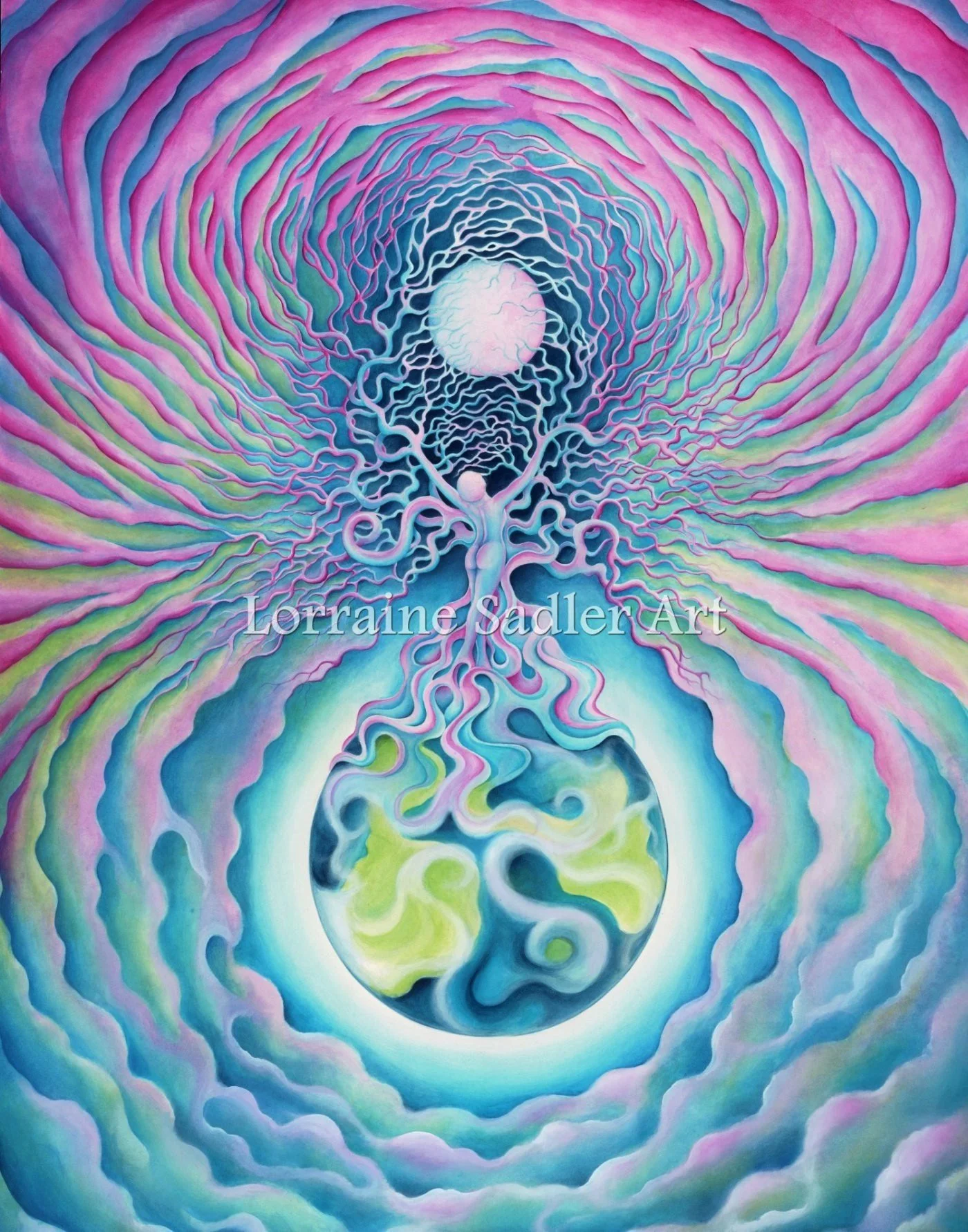Cosmic Connection (24x32") £1,850 - watercolor &amp; gouache