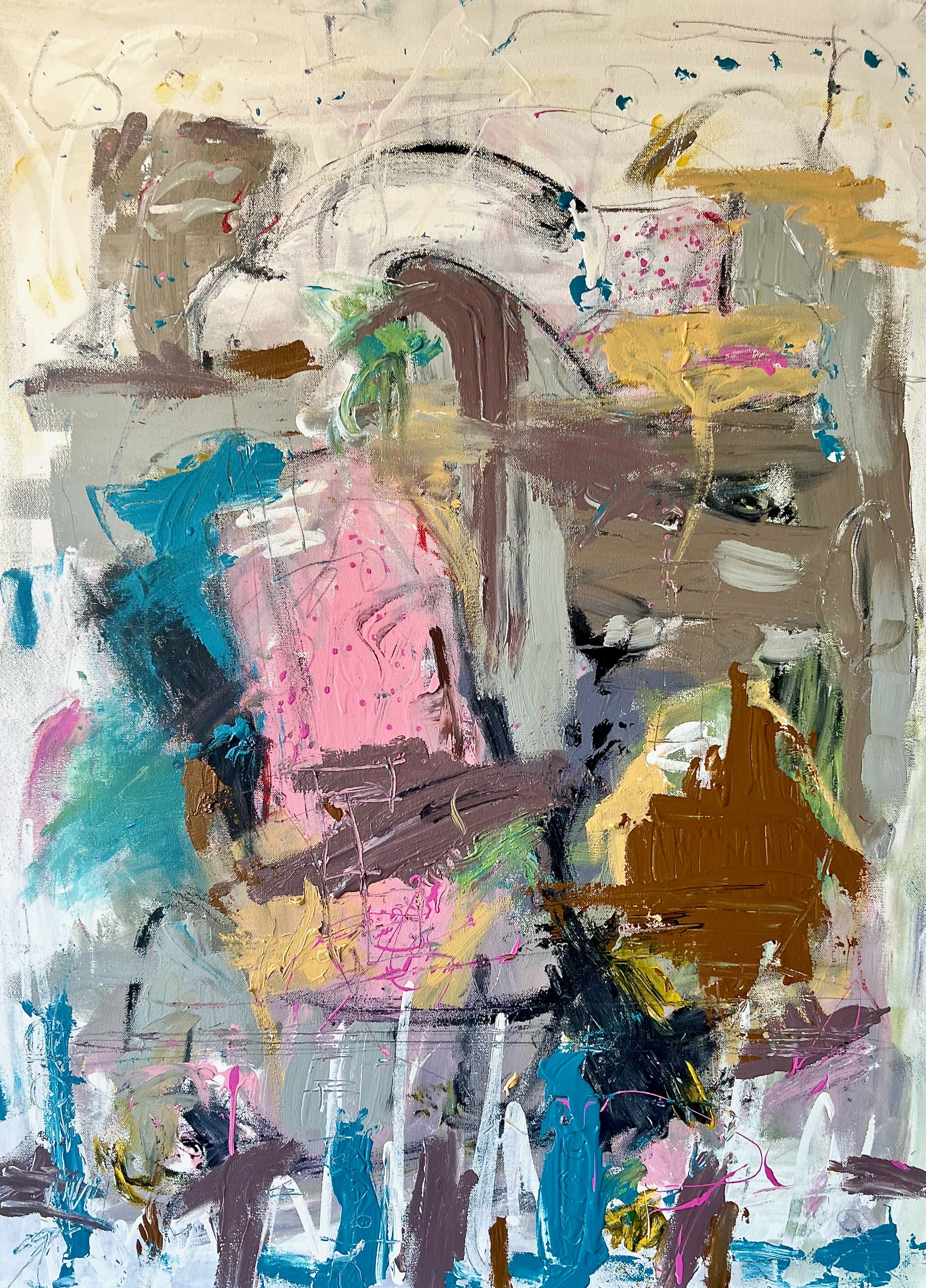 "Emerald Eyed Mary Cradling Baby" 30" x 40"