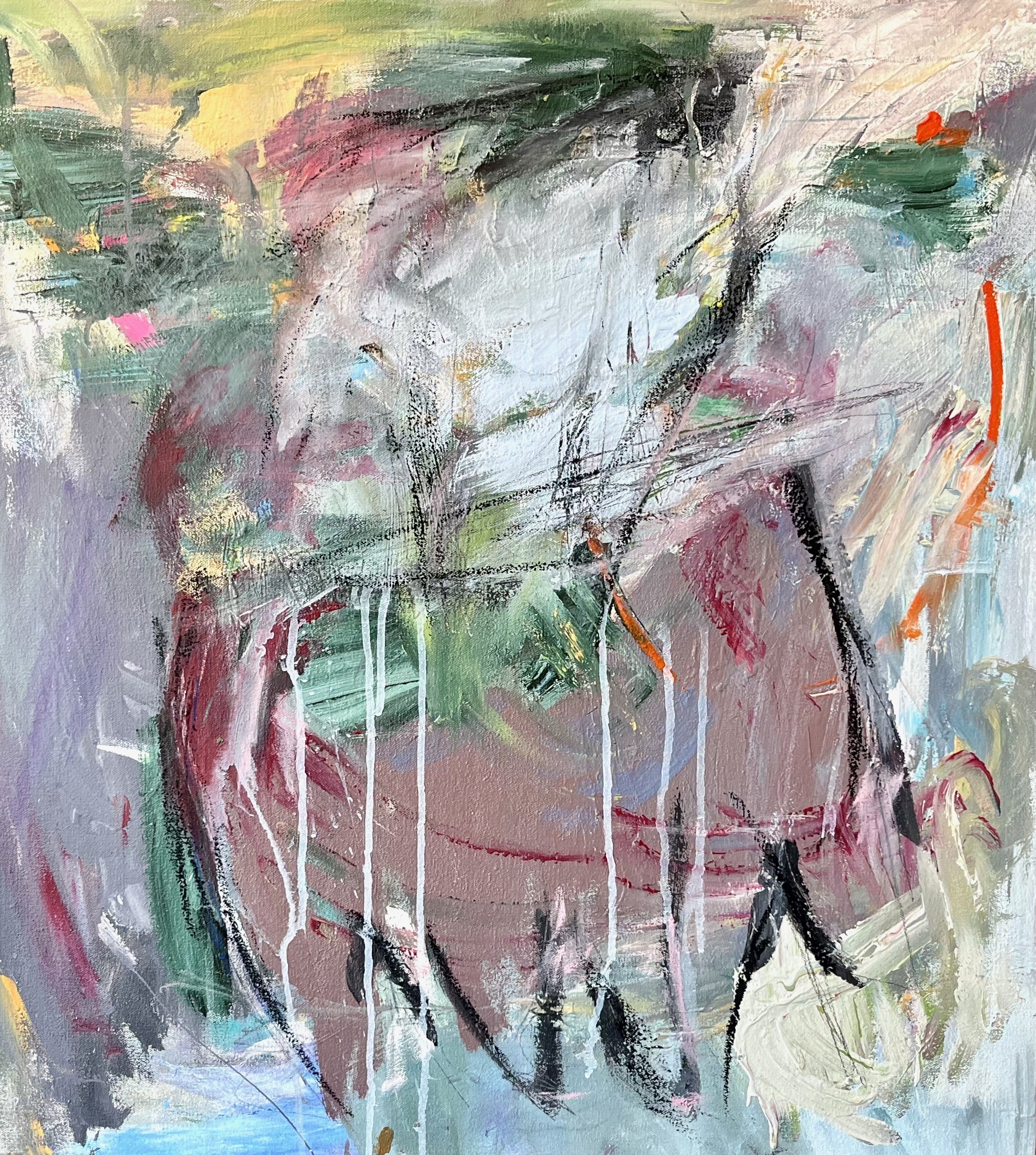 "Horses in Storm" 36" x 36" 7-24