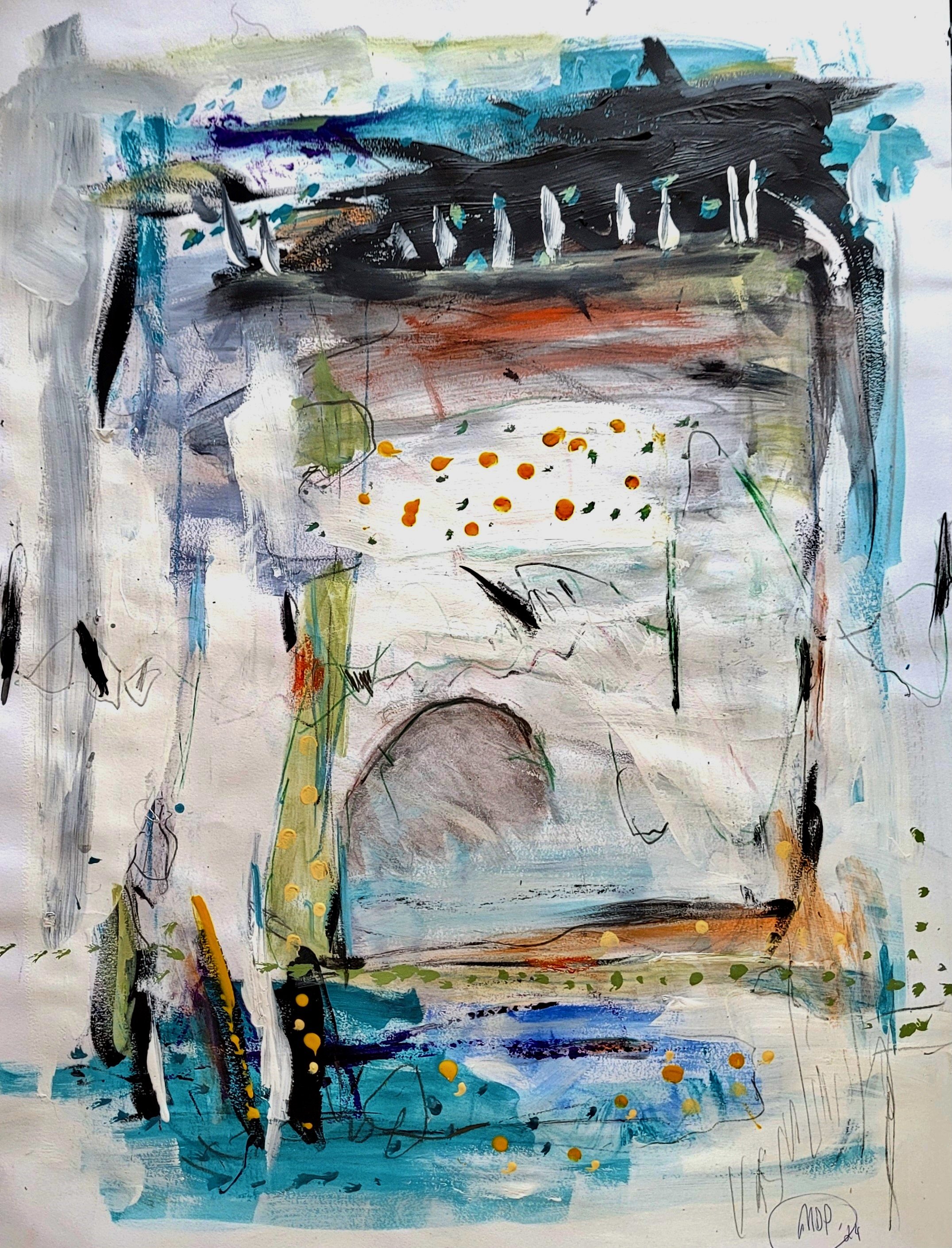 8 White Verticals 18" x 24"