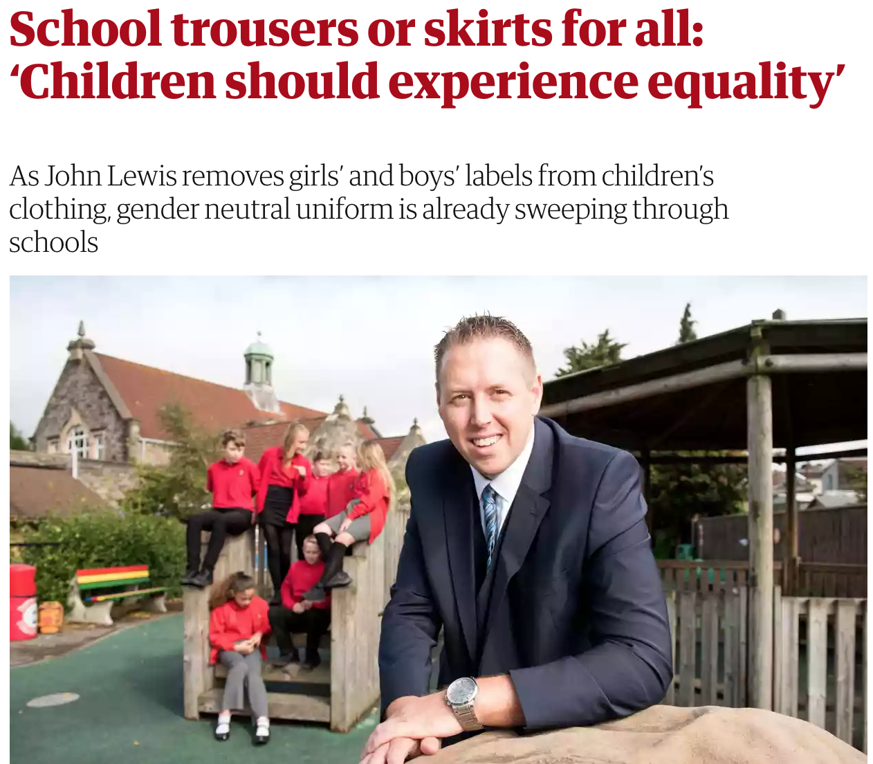 Read: School trousers or skirts for all: ‘Children should experience equality’ The Guardian