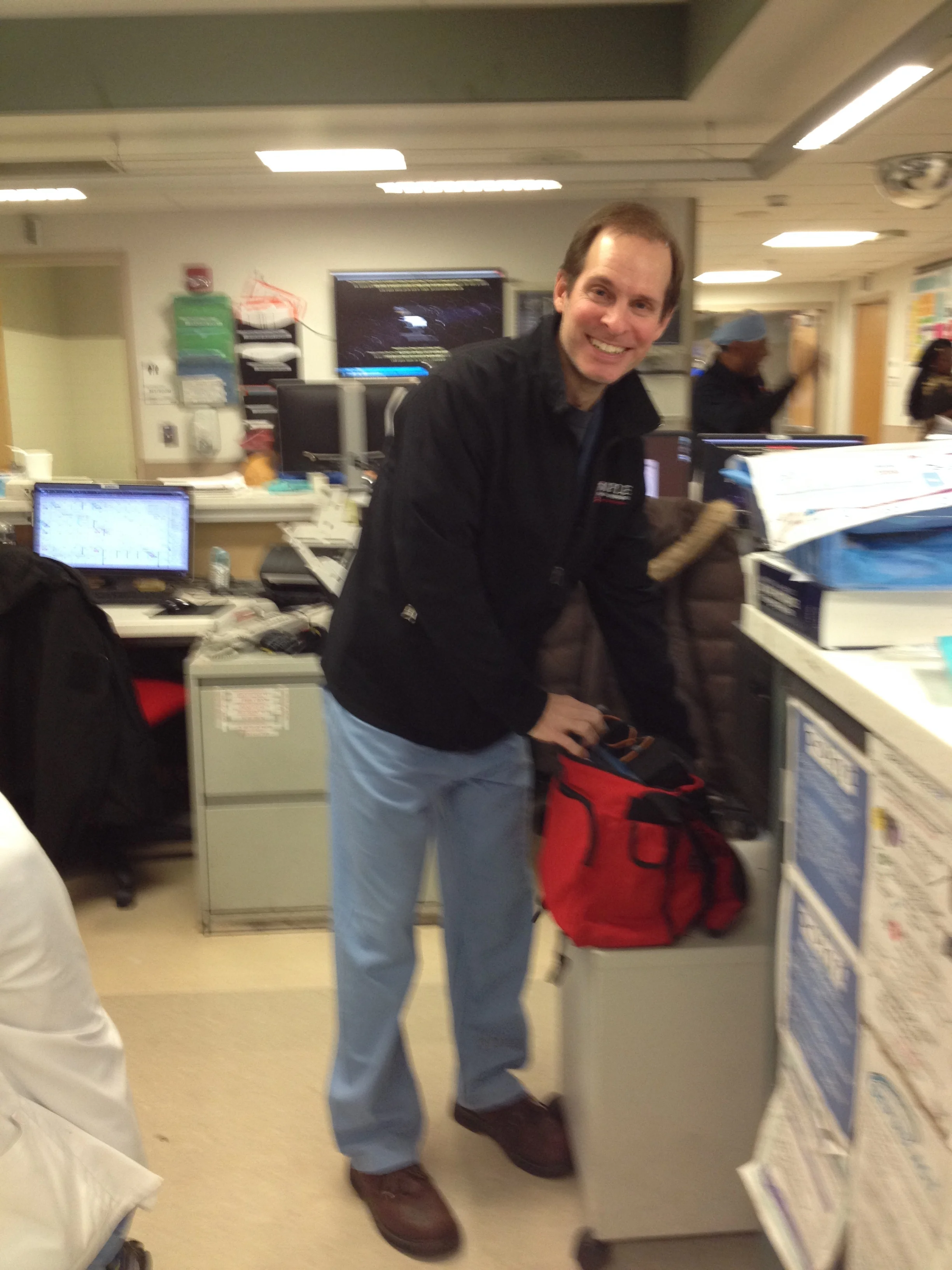 Tom caught in scrub pants!!