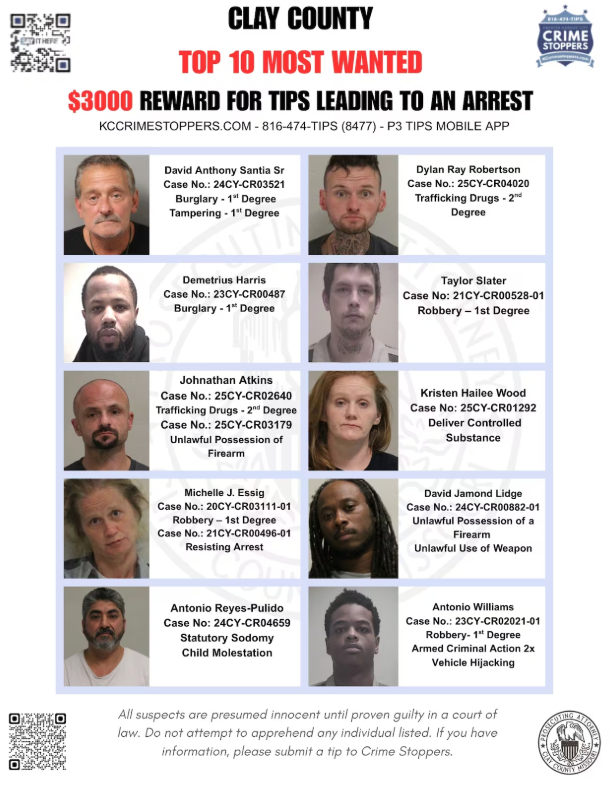 Prosecutor’s Office Announces Ten Most Wanted List