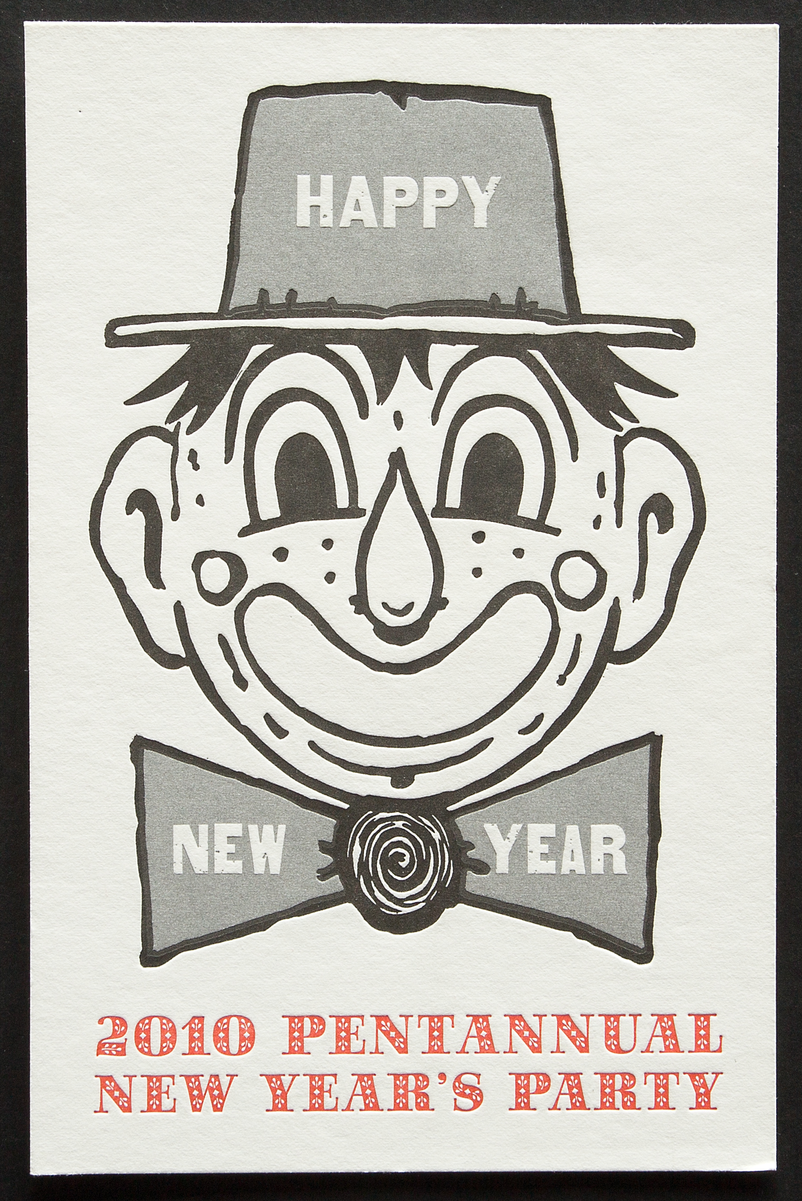 Fun letterpress invitation for Bill Fick who runs Supergraphic screen printing lab.