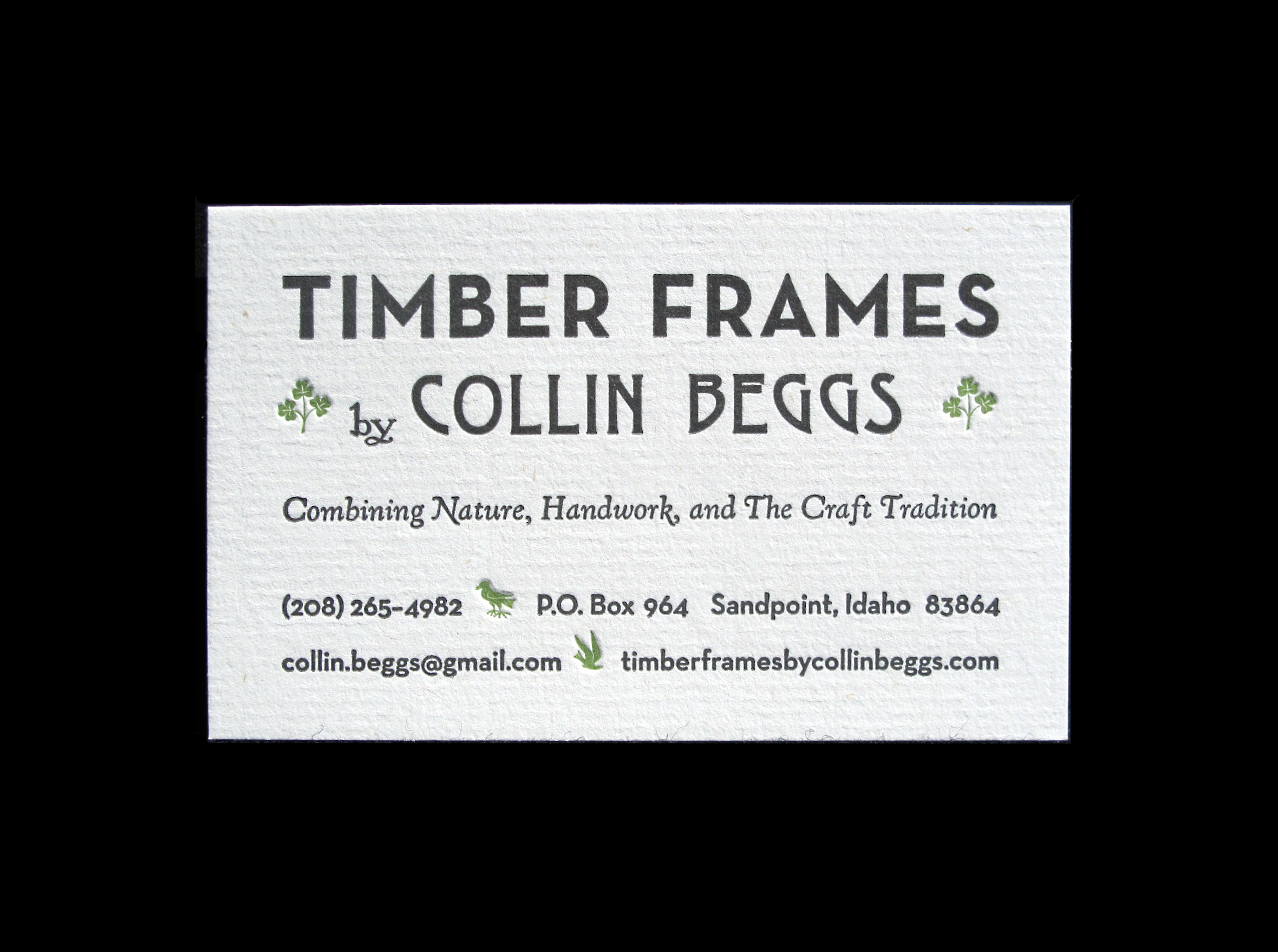 Typeface choice to accentuate the style of work of the client.