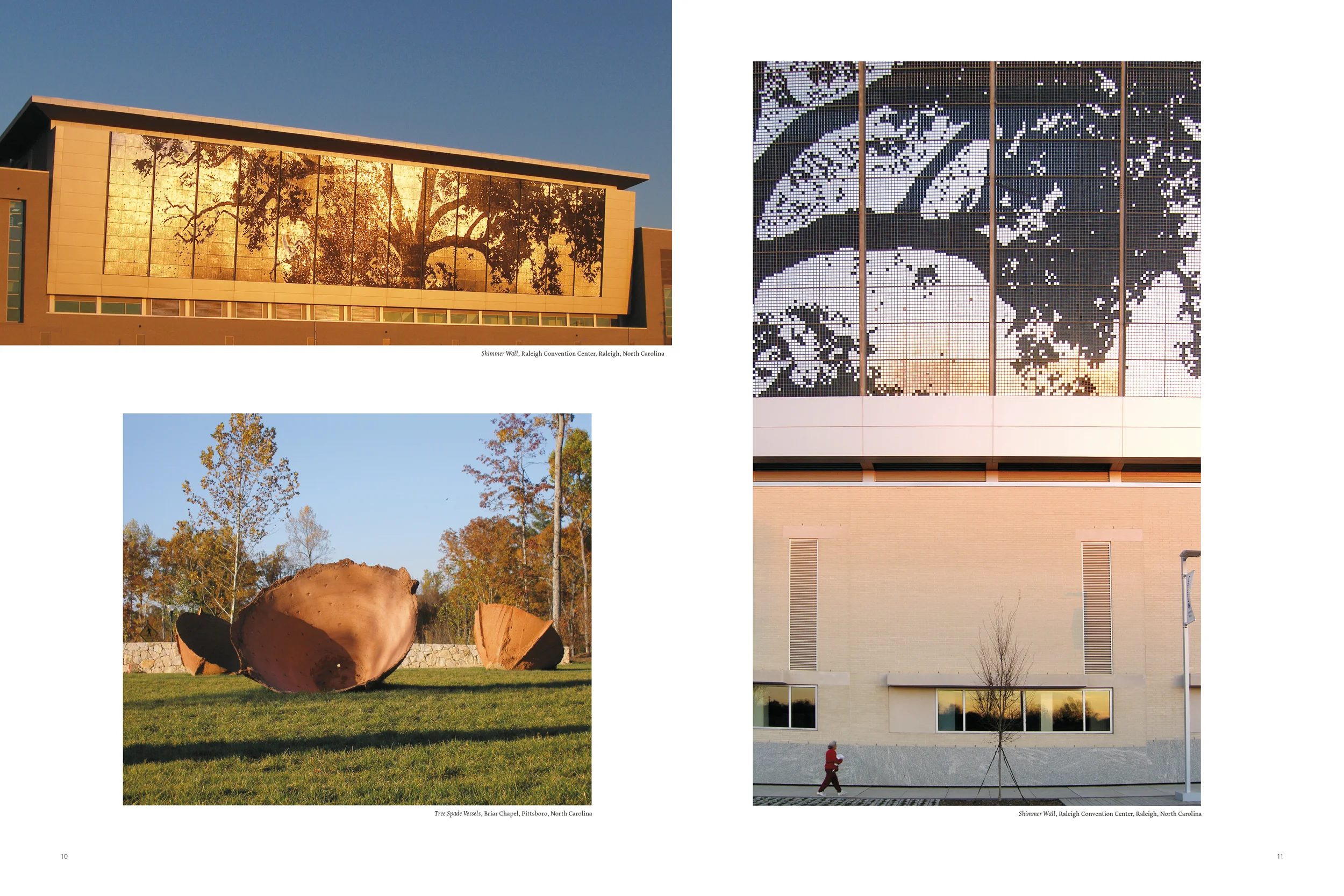 Spread from the section of photographs from site-specific installations across North Carolina.