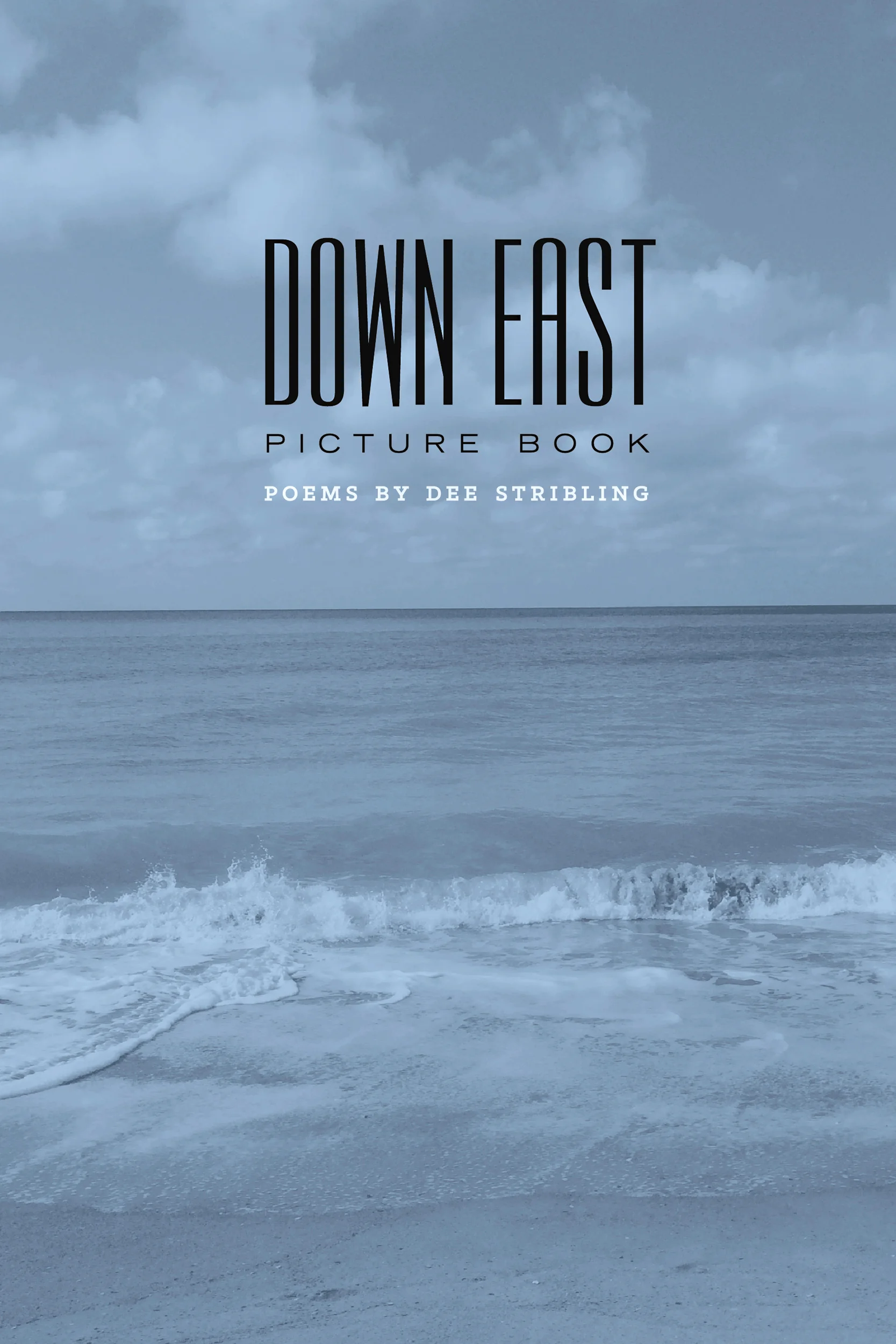 Cover for a book that was equal part poetry and photography. Background image was digitally printed (as a primitive duotone) and then the type was letterpress printed on top of that. The image is later seen inside the book as a full color photograph.