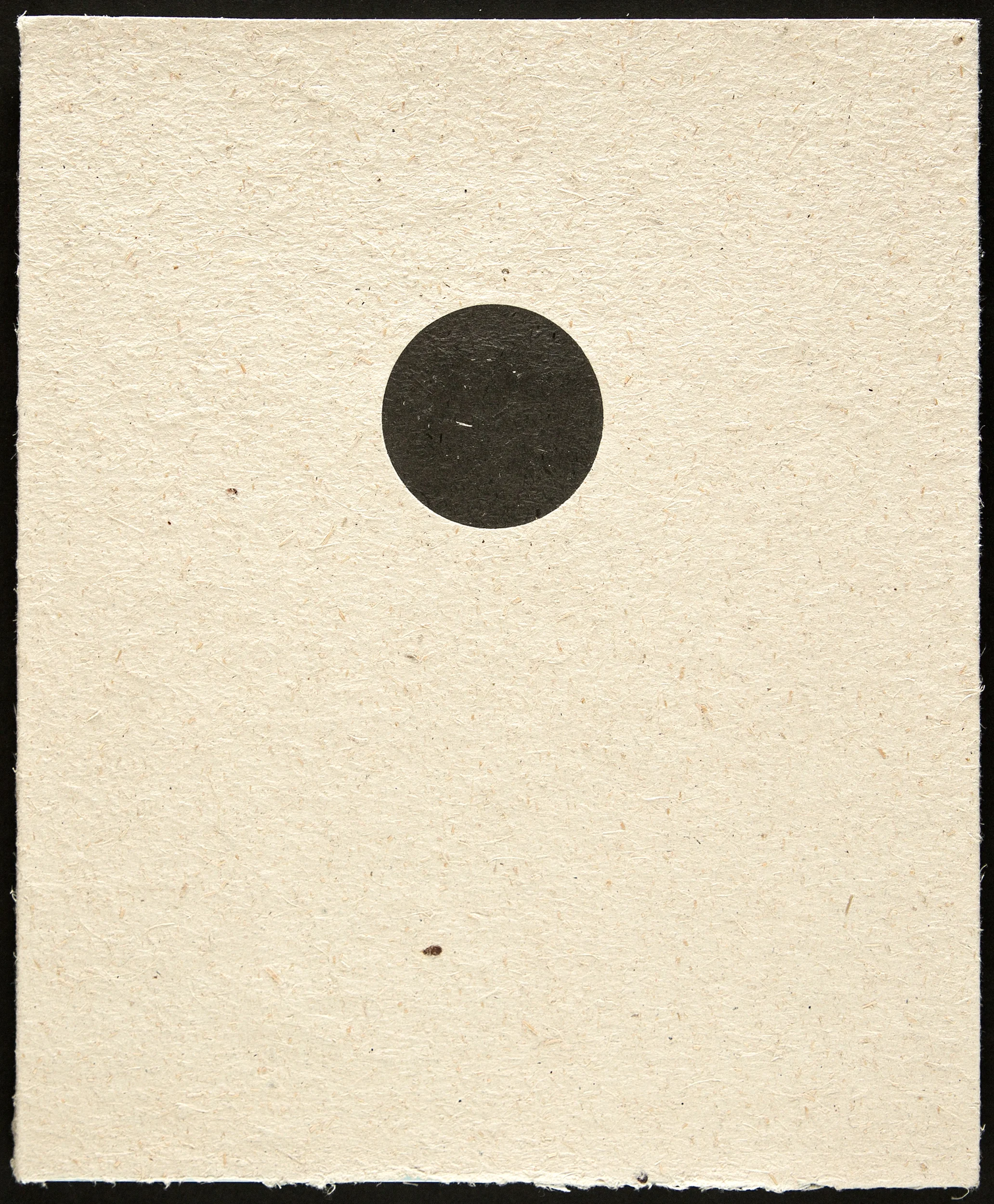 Cover to Birdhouses photography book. The edition of 175 was created with ten different handmade paper covers and three different endsheet colors to push the concept of variation within an edition. A double hit of black ink was deeply impressed to create a tactile “hole” which insinuates entry into the home of a birdhouse.