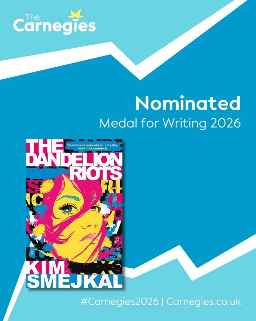 Exciting news! 🌼 The Dandelion Riots has been nominated for the Carnegie Medal for Writing 2026! 🌼

The Carnegies are the UK's longest running and best-loved children's book awards. The Carnegie Mwdal for Writing is awarded each year by children's 
