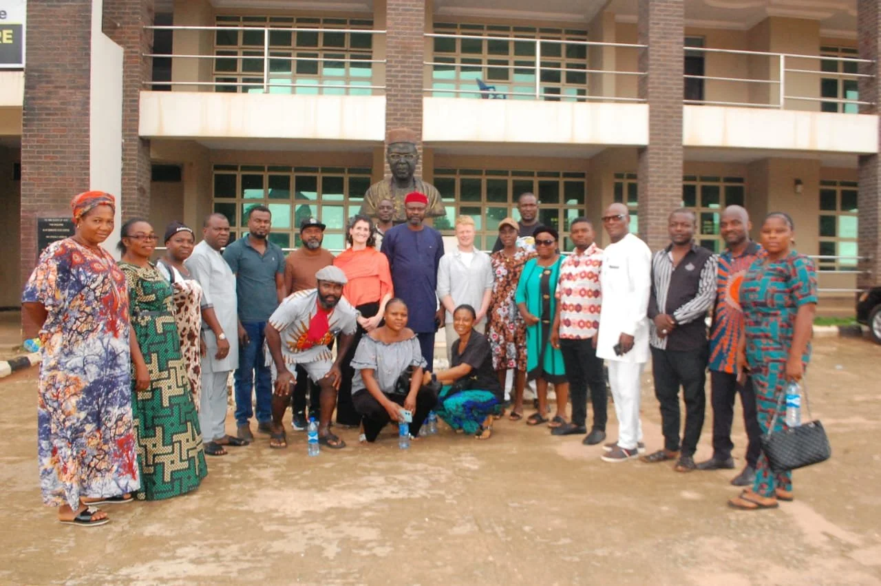 Outside the Civic Centre in Oko, along with the PG and community leaders