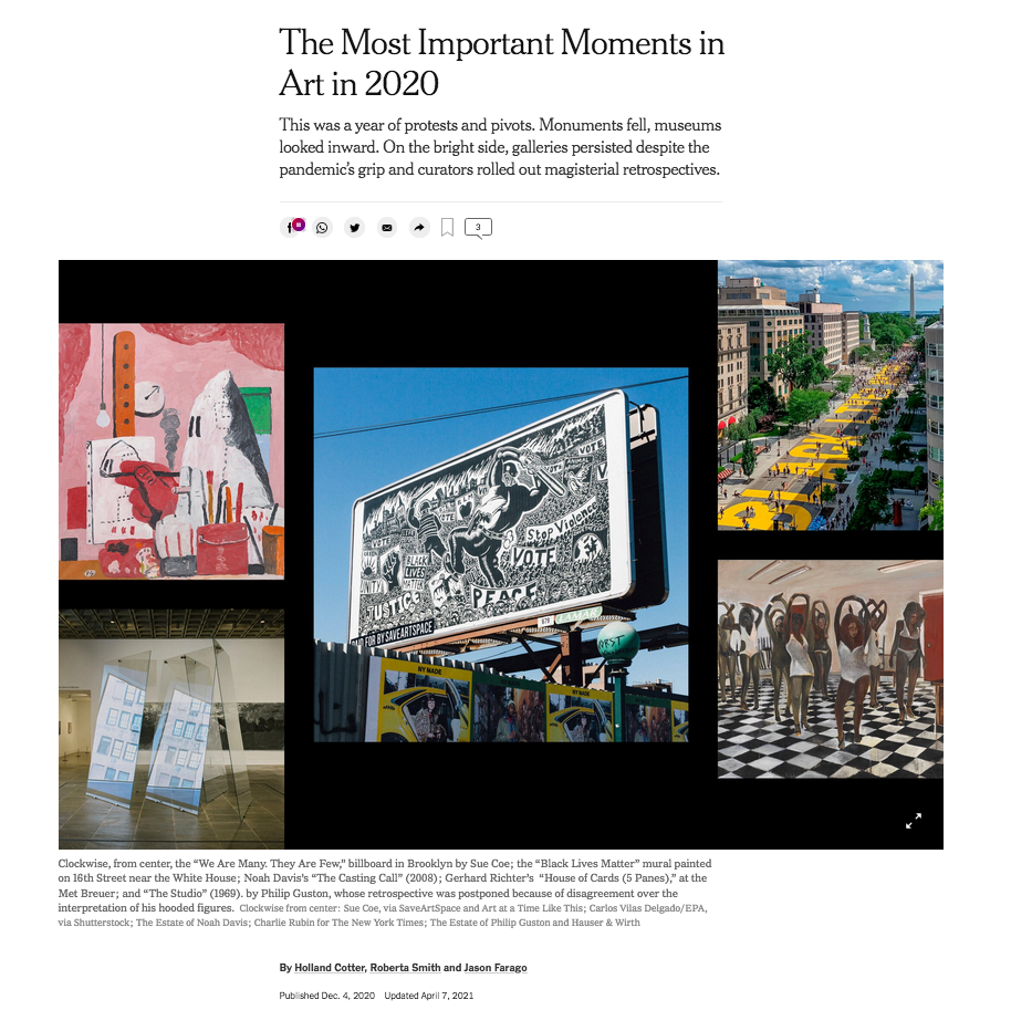 The most important moments in Art in 2020 - New York Times 