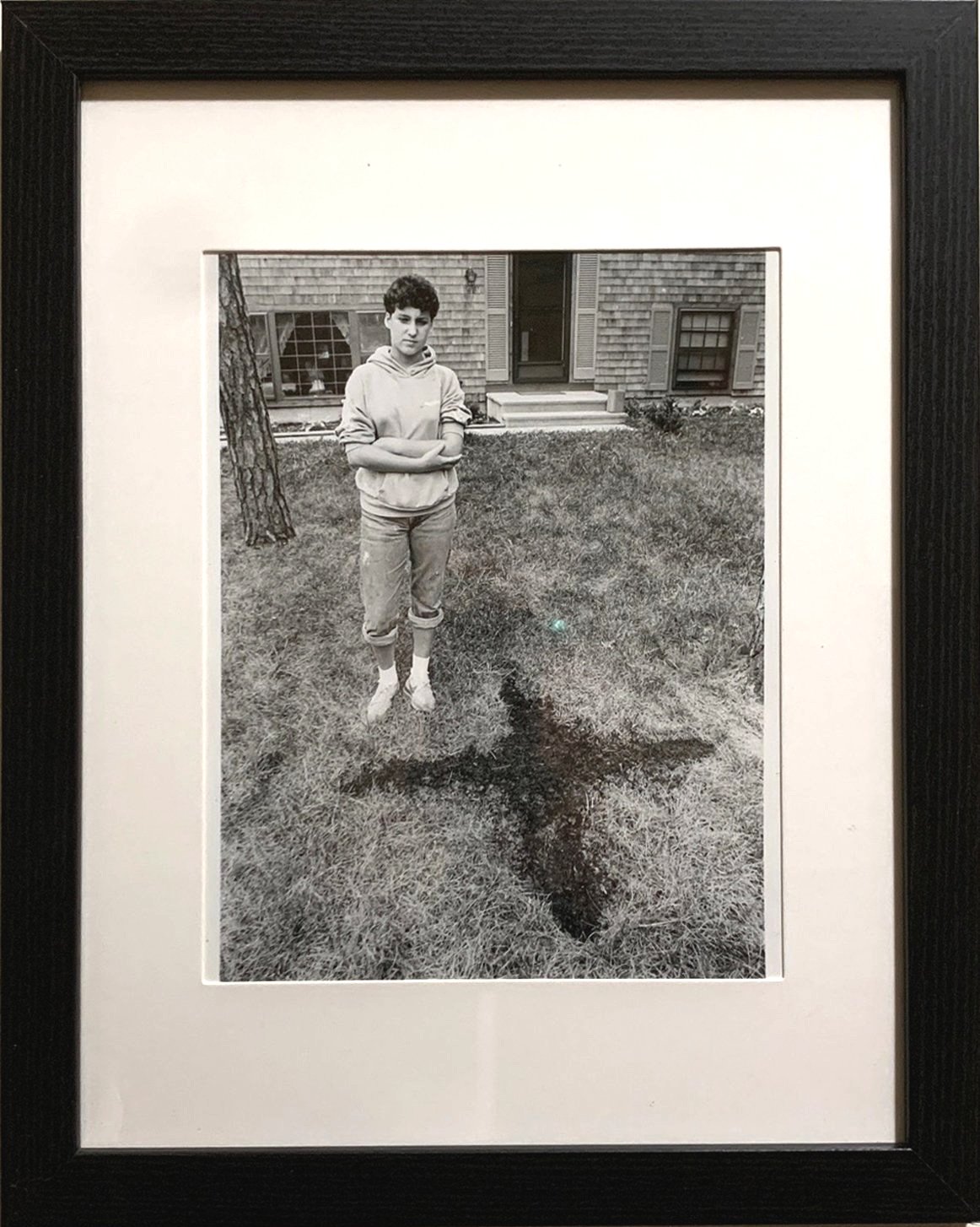 12. 7/9/? – Lisa Diaz, cross burning imprint happened around 1:30 am. Frank Paparo, photographer. North Harwich, Massachusetts