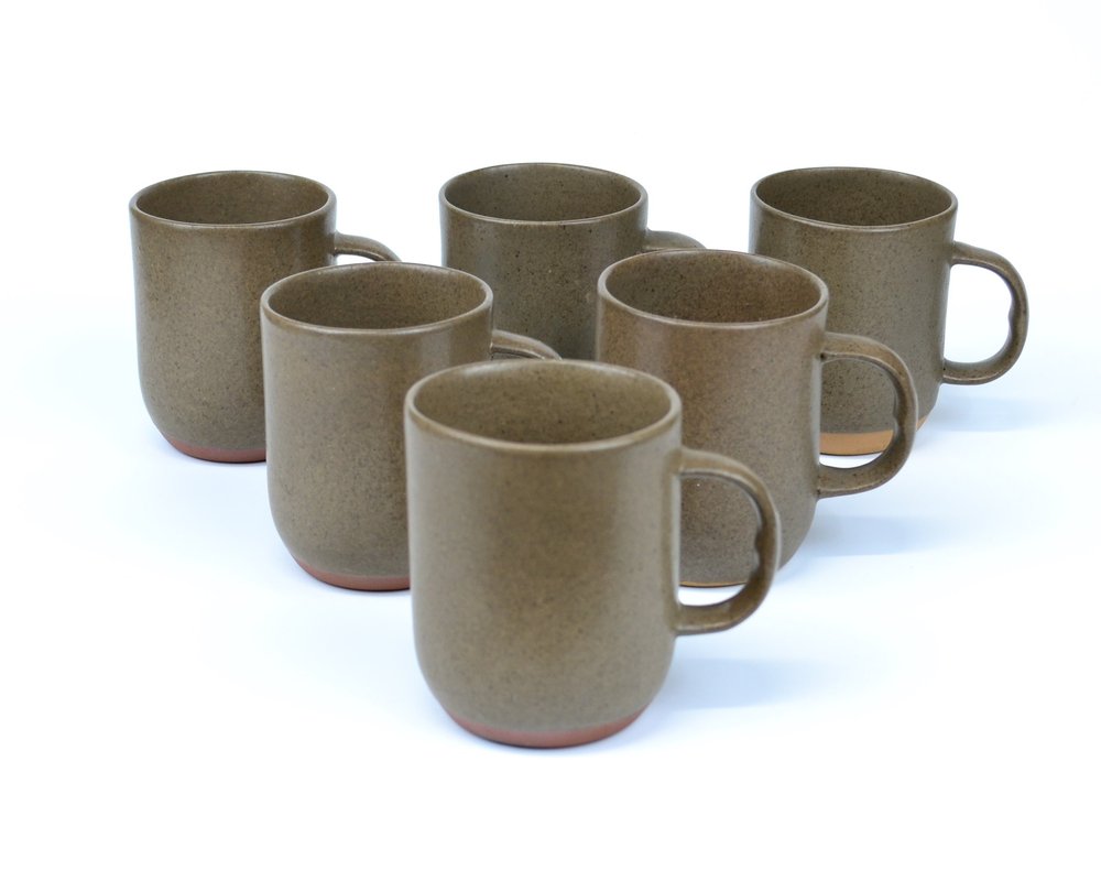 Matte Mocha Mug Set 1960s  peter pots pottery