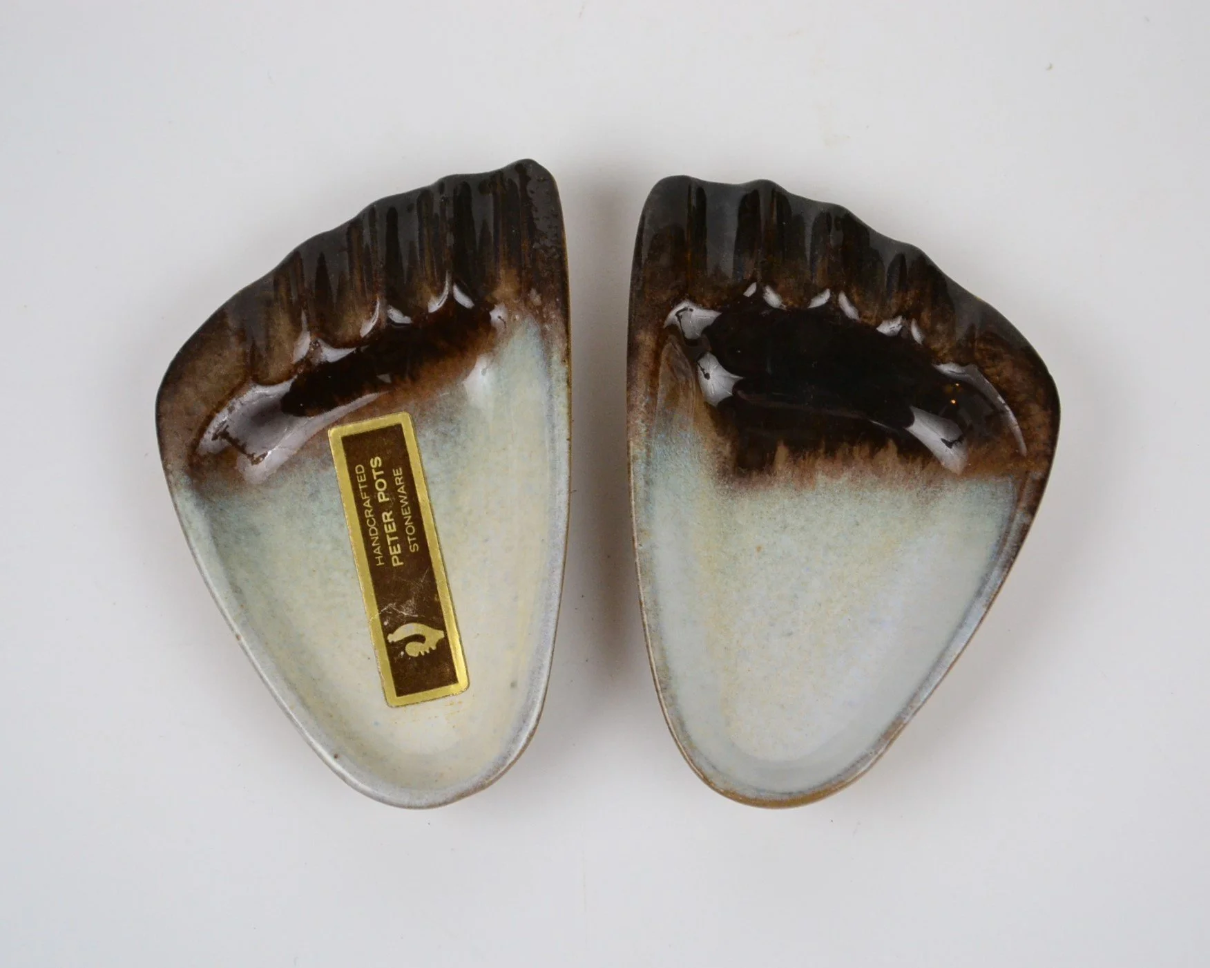Labeled Foot Ashtrays 1960s — peter pots pottery