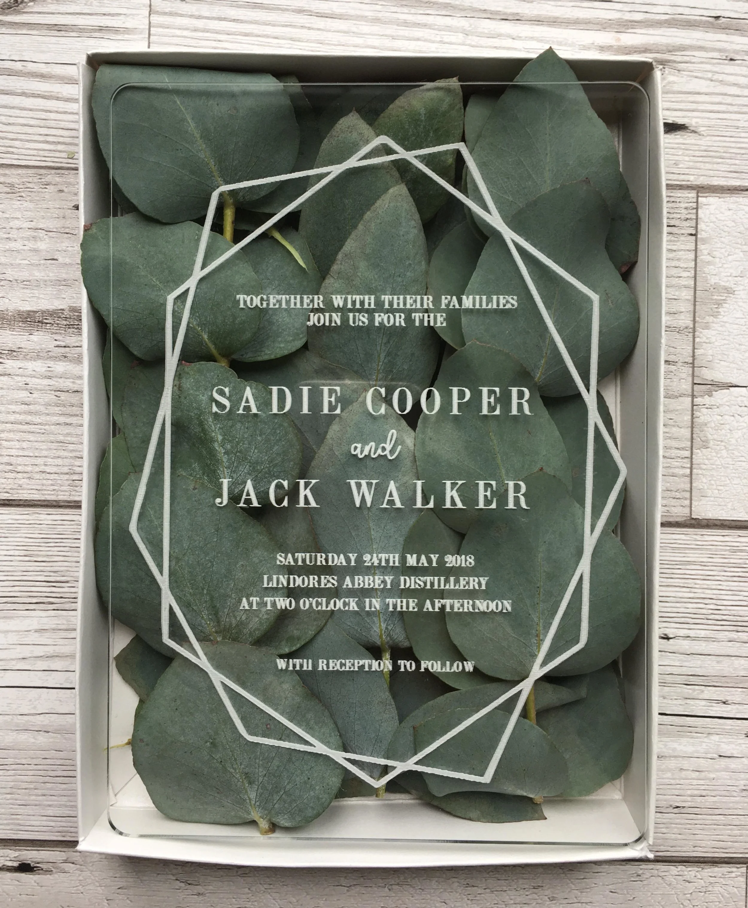 LASER CUT ACRYLIC WEDDING INVITE