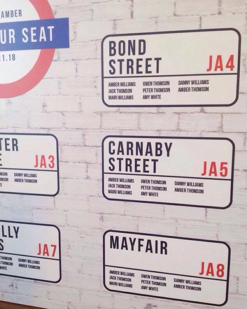 LONDON UNDERGROUND SEATING PLAN