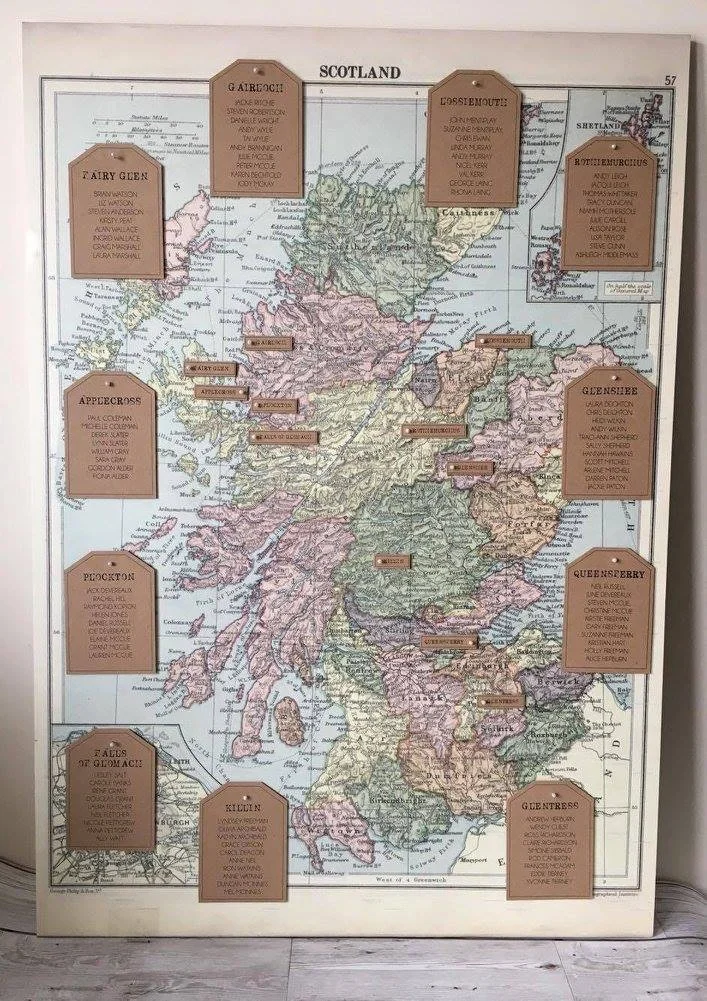 Scottish Map Seating Plan Laura Reece