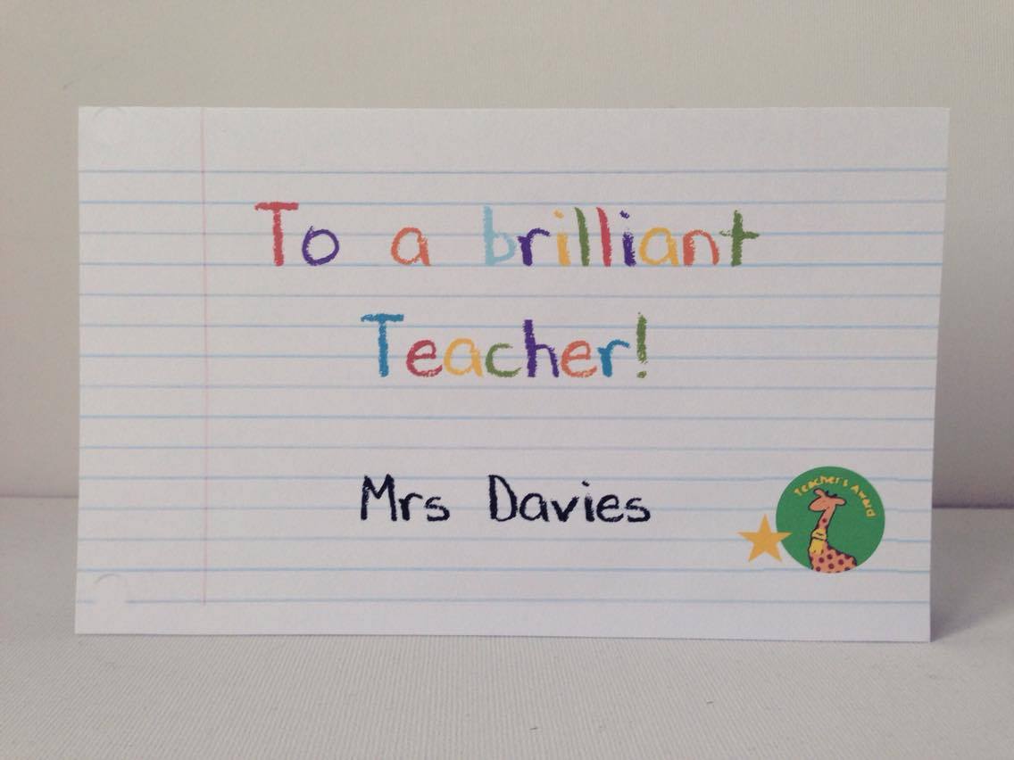 JOTTER THEMED TEACHERS CARDS