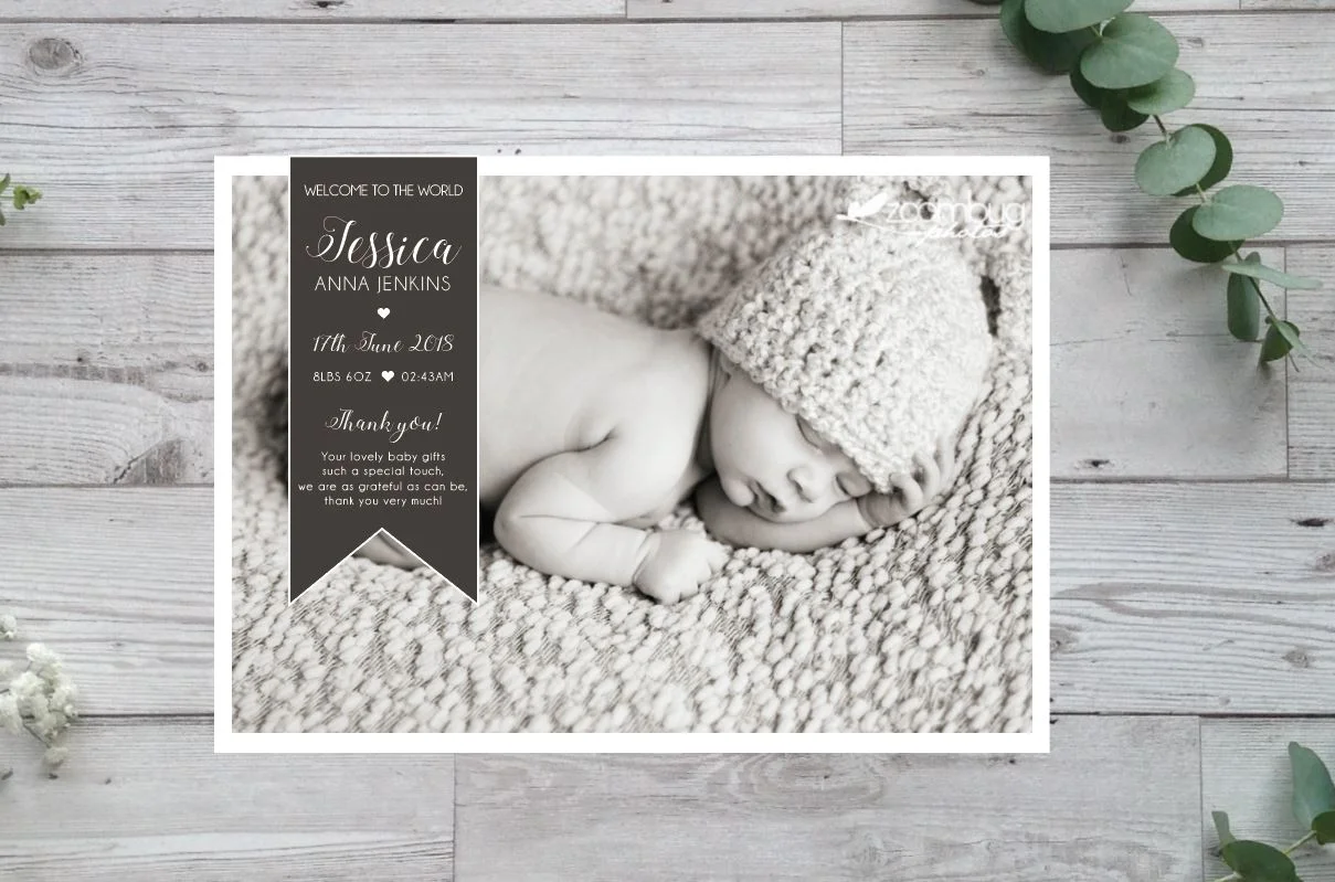 NEW ARRIVAL THANK YOU POSTCARDS - TAG STYLE