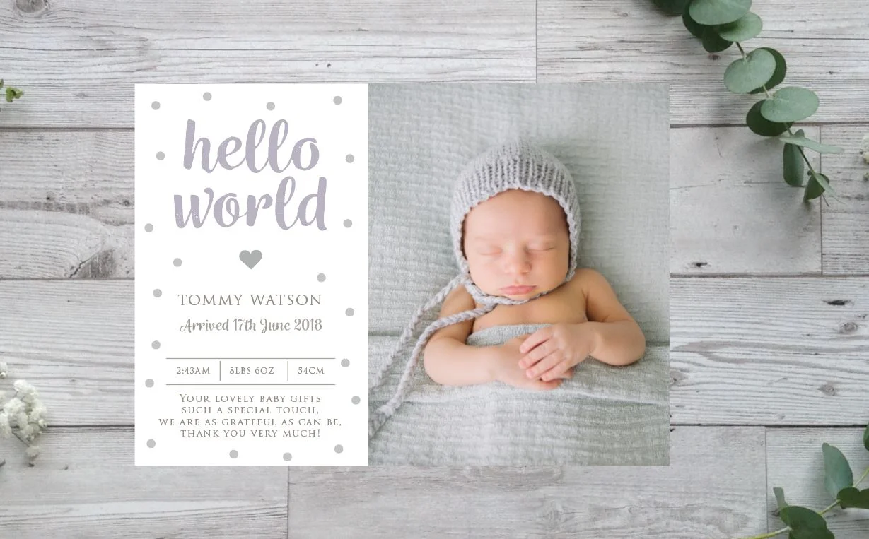 HELLO WORLD THANK YOU POSTCARDS