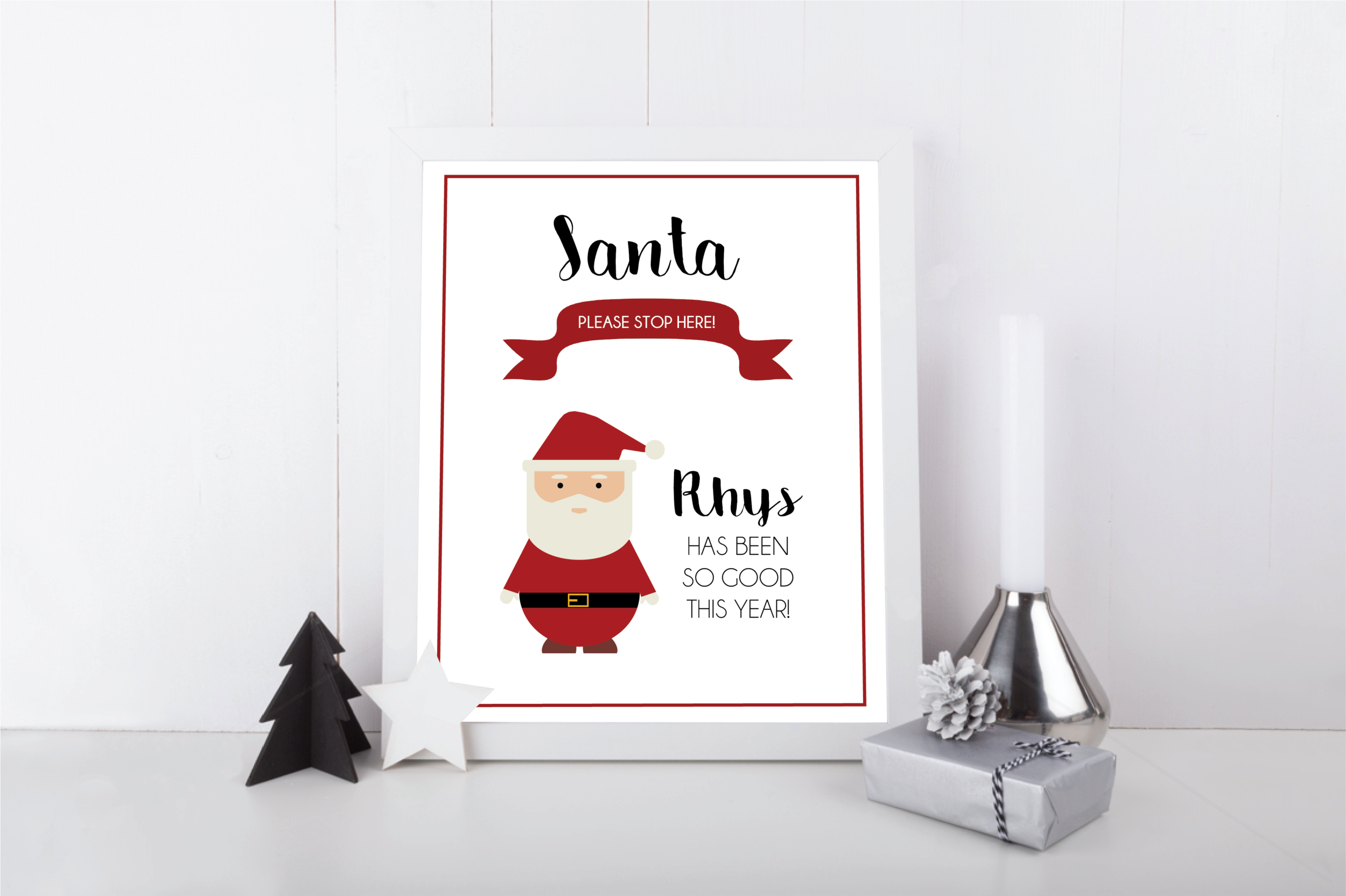 PERSONALISED SANTA STOP SIGN